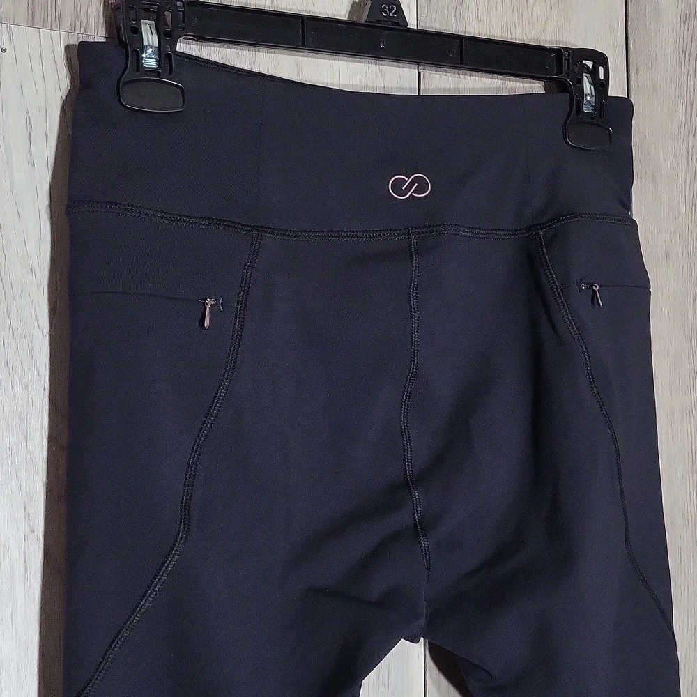 Calia Womens Small Leggings Black Sheer Ankle Workout‎ Activewear Stretch